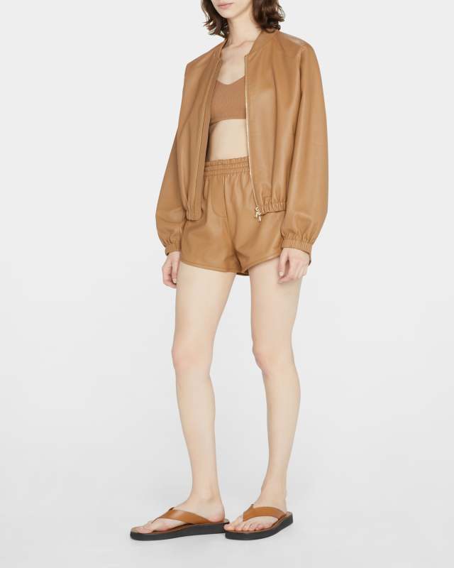 Leather Jogger Shorts